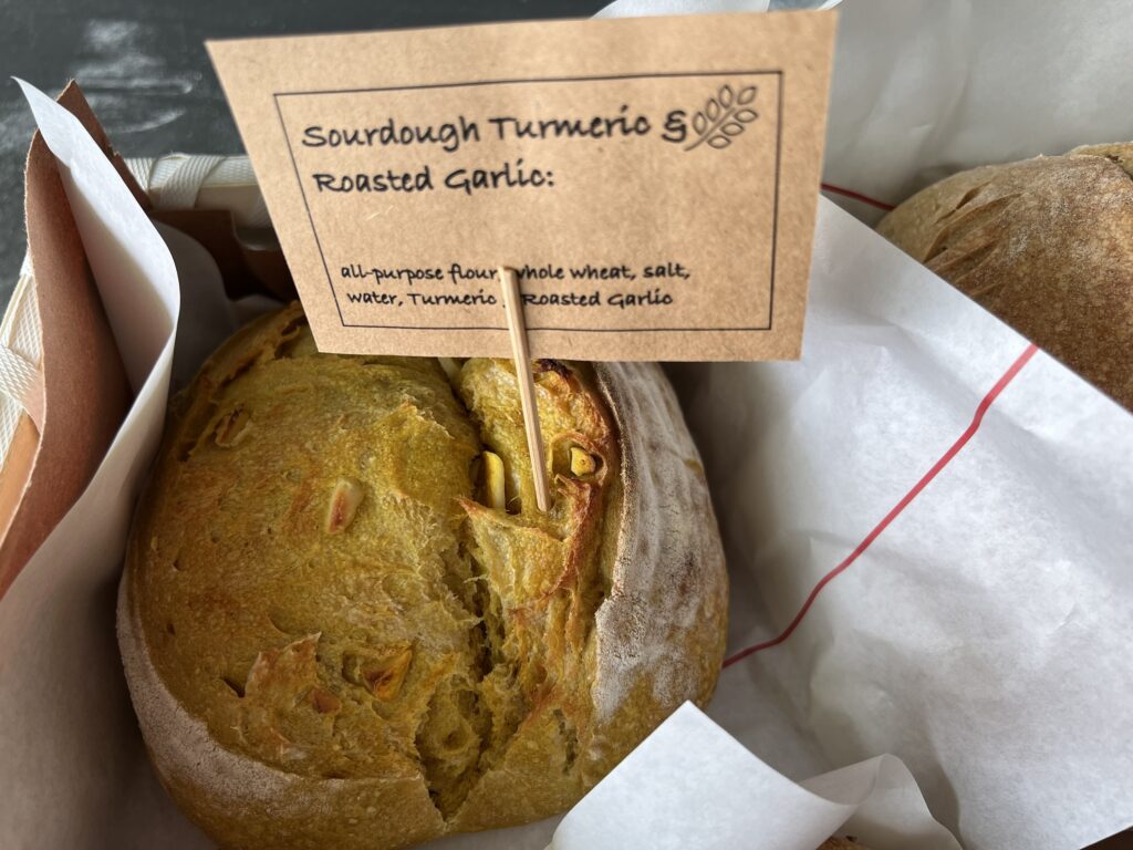 Turmeric & Roasted Garlic Sourdough Bread