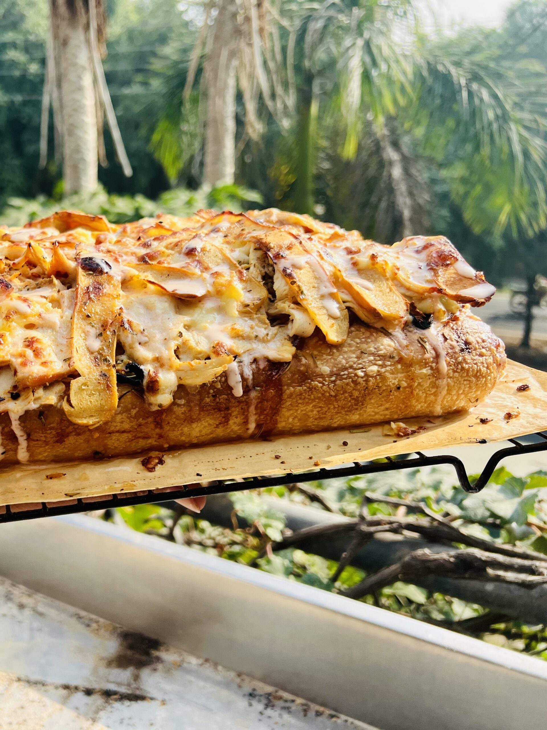 Loaded Sourdough Focaccia Chicken + Olive+ jalapeno topping Bread - Full - Image 2